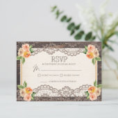 Carte de boîtier RSVP Rustique Mariage de automne (Debout devant)