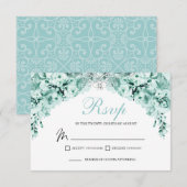 Carte de boîtier RSVP vert Mint (Devant / Derrière)