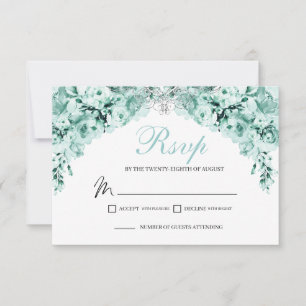 Carte de boîtier RSVP vert Mint