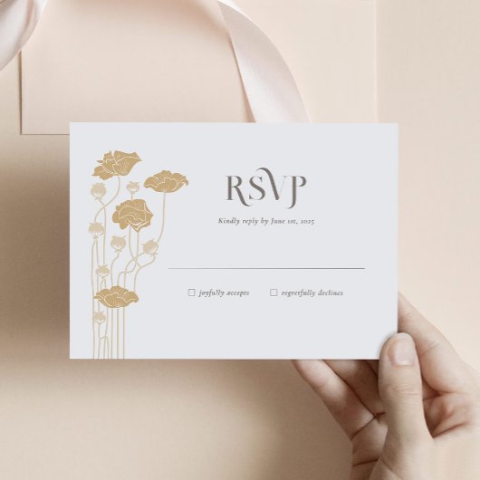 Carte de boîtier RSVP vintage Art Nouveau