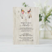 Carte de boîtier Rustique Antler Light Wood Détail (Debout devant)