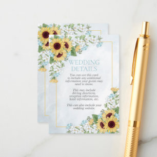 Carte de boîtier Rustique Dusty Blue Sunflower Dét