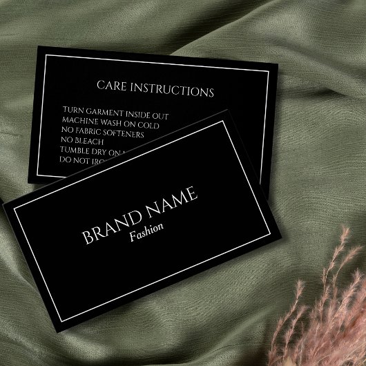 Carte de boîtier simple Black Care Instructions