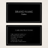 Carte de boîtier simple Black Care Instructions (Devant & derrière)