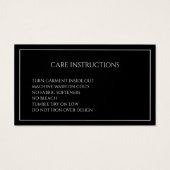 Carte de boîtier simple Black Care Instructions (Dos)