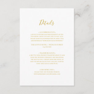 Carte de boîtier simple et élégante Gold Details