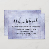 Carte de boîtier Soft Purple Grunge "We have Moved (Devant / Derrière)