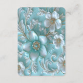 Carte de boîtier turquoise florale détaillée (Dos)