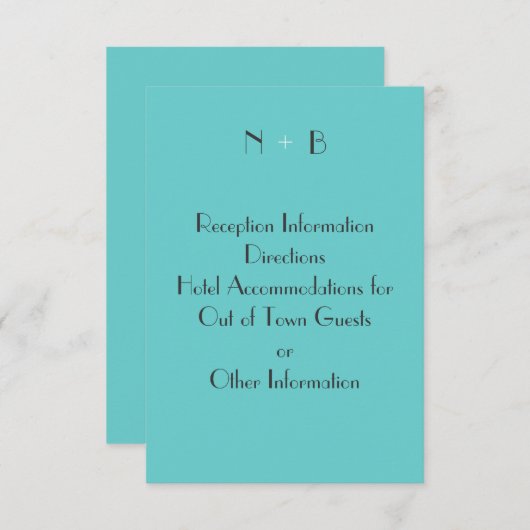 Carte de boîtier Turquoise moderne (Devant / Derrière)