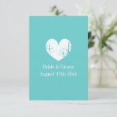 Carte de boîtier vertical mariage bleu turquoise (Debout devant)