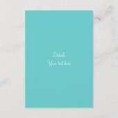 Carte de boîtier vertical mariage bleu turquoise (Dos)