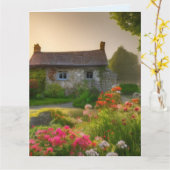 CARTE DE BON ANNIVERSAIRE ART ANGLAIS (Fleur jaune)