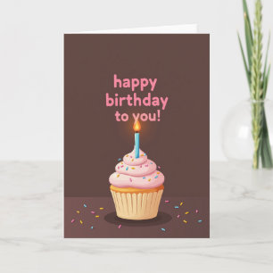 Carte de bon anniversaire avec glaçage rose