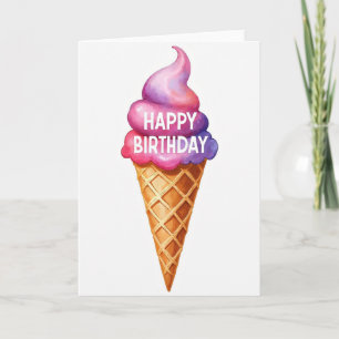 Carte de Bon Anniversaire avec Glace
