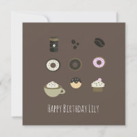 Carte de Bon Anniversaire Café Friandises