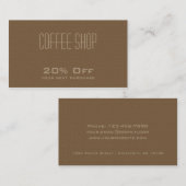 Carte de bon de remise de café-restaurant (Devant / Derrière)