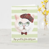 carte de bon rétablissement citation drôle de chat (Fleur jaune)