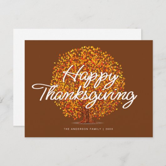 Carte de bon thanksgiving (Devant / Derrière)
