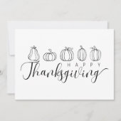 Carte de Bon thanksgiving Citrouille à main (Devant)