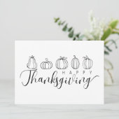 Carte de Bon thanksgiving Citrouille à main (Debout devant)