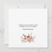 Carte de Bon thanksgiving Citrouille aquarelle (Dos)