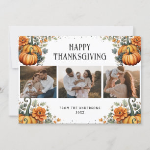 Carte de Bon thanksgiving Citrouille Collage Photo