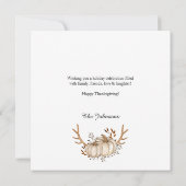 Carte de Bon thanksgiving Citrouille d'aquarelle A (Dos)