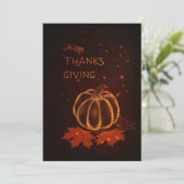 Carte de Bon thanksgiving Citrouille de congé auto (Debout devant)