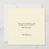 Carte de Bon thanksgiving de couronne de automne (Dos)