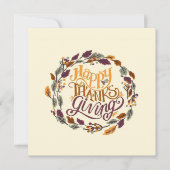 Carte de Bon thanksgiving de couronne de automne (Devant)