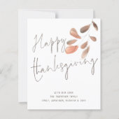Carte de Bon thanksgiving de remplissage d'aquarel (Devant)