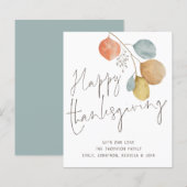 Carte de Bon thanksgiving de script Feuille Budget (Devant / Derrière)