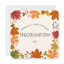 Carte de Bon thanksgiving des feuilles d'automne m