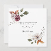 Carte de Bon thanksgiving Floral Pampas Chauffage (Dos)