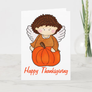 Carte de Bon thanksgiving mignonne Citrouille Fall