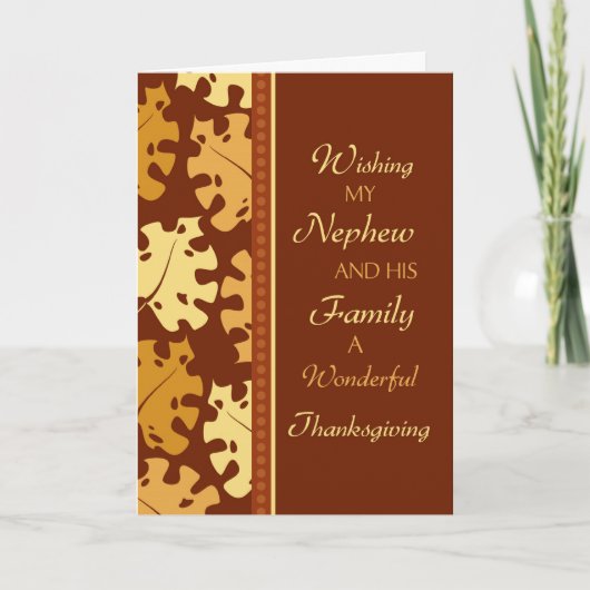 Carte de Bon thanksgiving Nephew et Family (Devant)