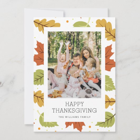 Carte de Bon thanksgiving photo autumn Leaves (Devant)