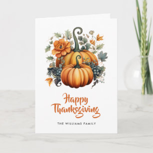 Carte de Bon thanksgiving photo Citrouille élégant