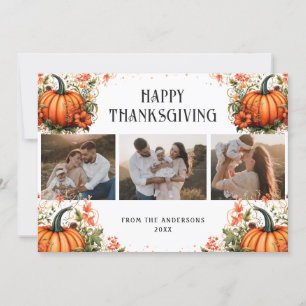 Carte de Bon thanksgiving photo Citrouille élégant