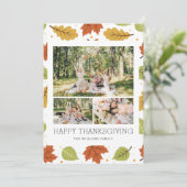 Carte de Bon thanksgiving photo Feuille en chute (Debout devant)