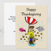 Carte de Bon thanksgiving Rainy and Windy Day (Devant / Derrière)