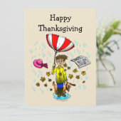 Carte de Bon thanksgiving Rainy and Windy Day (Debout devant)