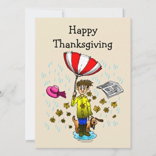 Carte de Bon thanksgiving Rainy and Windy Day (Devant)