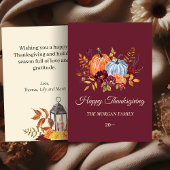 Carte de Bon thanksgiving Rustique Citrouille