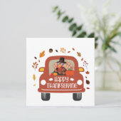 Carte de Bon thanksgiving Truck Turkey (Debout devant)