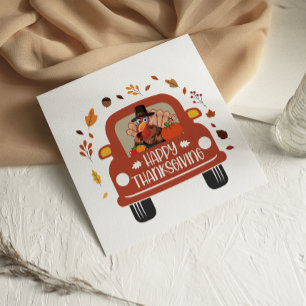Carte de Bon thanksgiving Truck Turkey