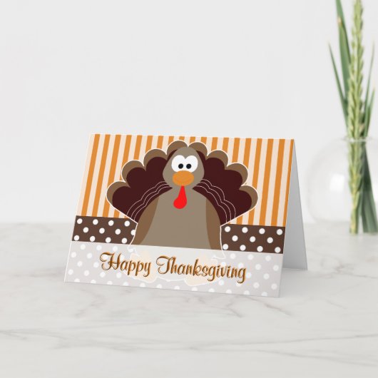Carte de Bon thanksgiving Turquie mignonne (Devant)