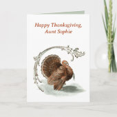 Carte de Bon thanksgiving Turquie vintage. (Devant)