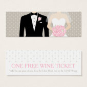 Carte de bon vin gratuit pour le mariage marié et (Devant & derrière)