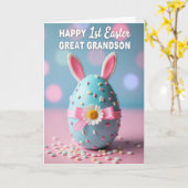 Carte de Bonbons Lapin de Célébration (Fleur jaune)